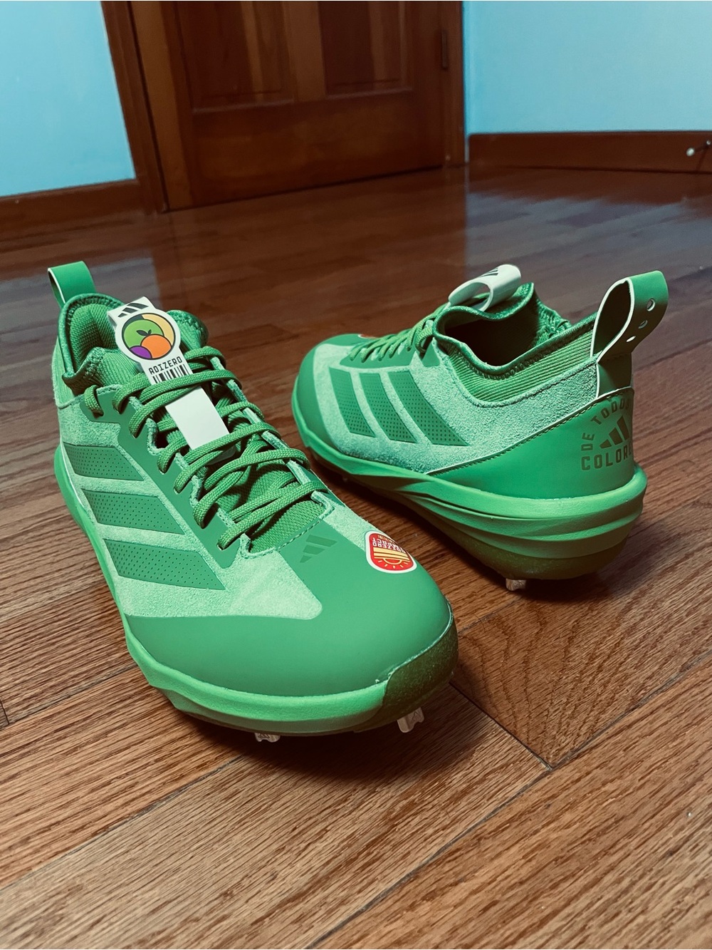 Adidas Adizero Impact BSB JS2978 Somos Rave Green Metal Baseball Cleats Sz 11.5